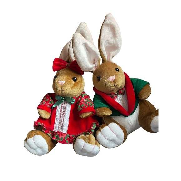 Commonwealth 1995 The Velveteen Rabbits Plush Stuffed Christmas VTG 12” - Picture 6 of 7